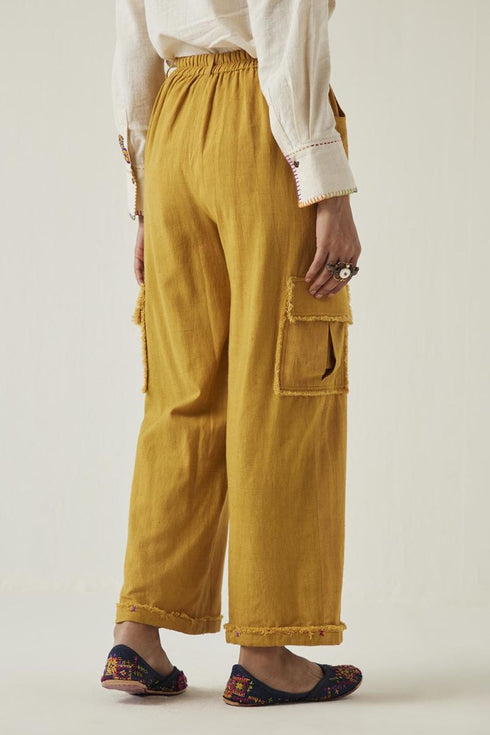 Gulzaar yellow cargo pants