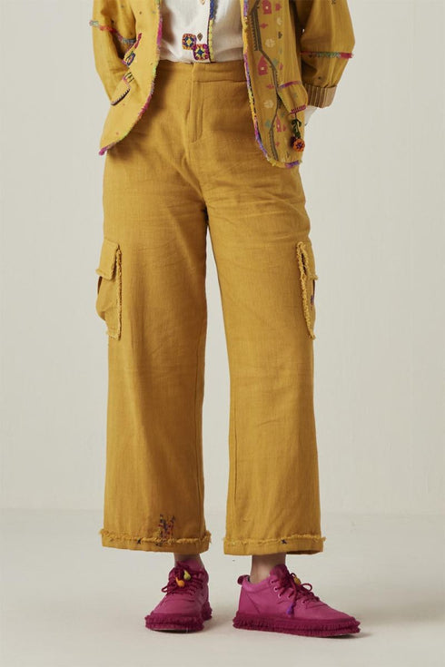 Gulzaar yellow cargo pants
