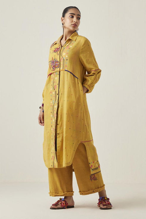 Gulzaar yellow frayed pants