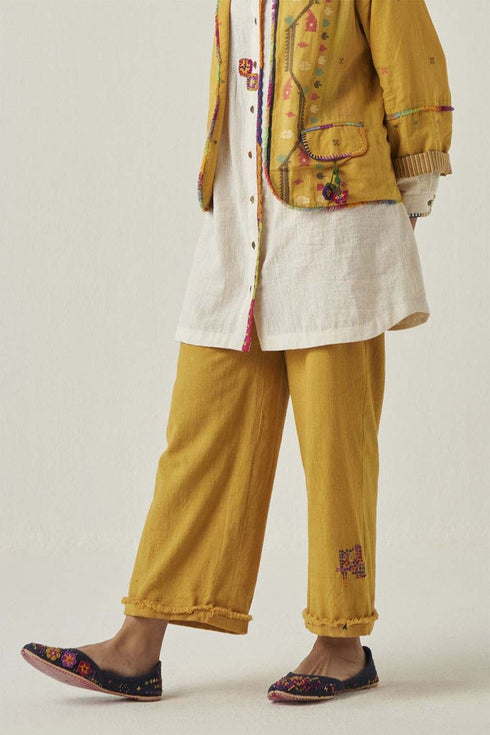 Gulzaar yellow frayed pants
