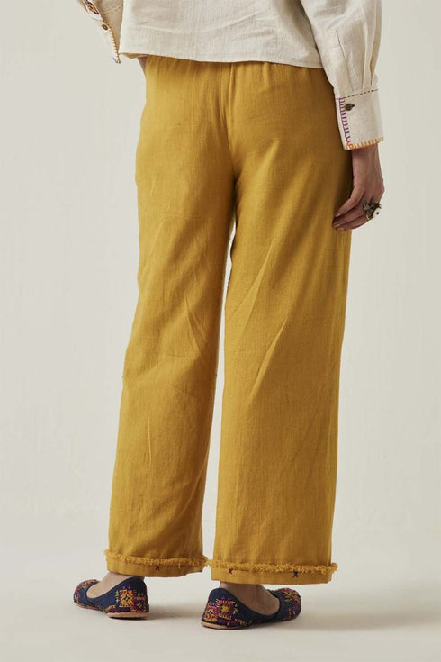 Gulzaar yellow frayed pants