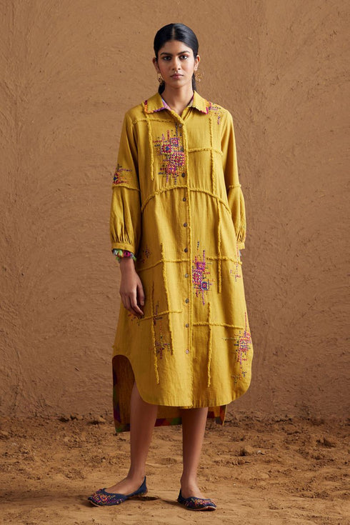 Gulzaar yellow shirt dress