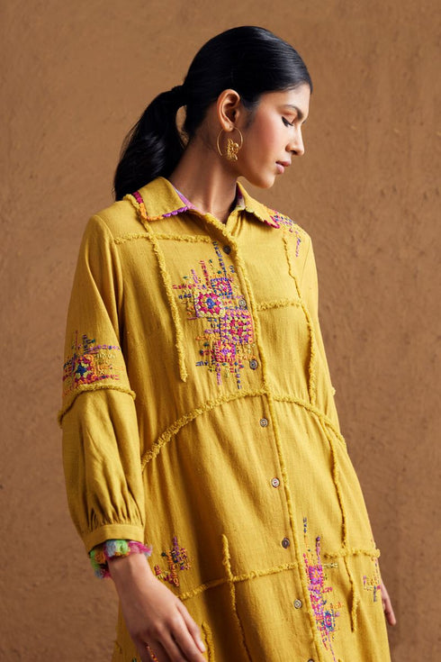 Gulzaar yellow shirt dress