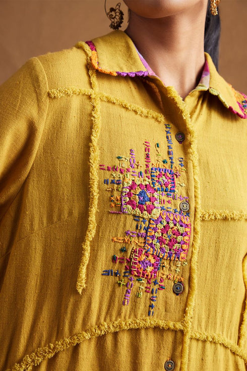 Gulzaar yellow shirt dress