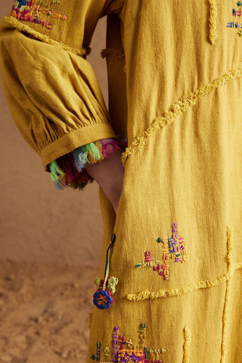 Gulzaar yellow shirt dress