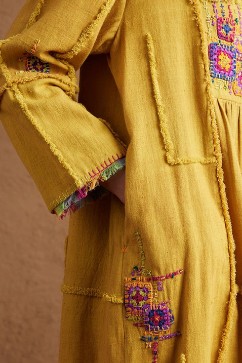 Gulzaar yellow yoke dress