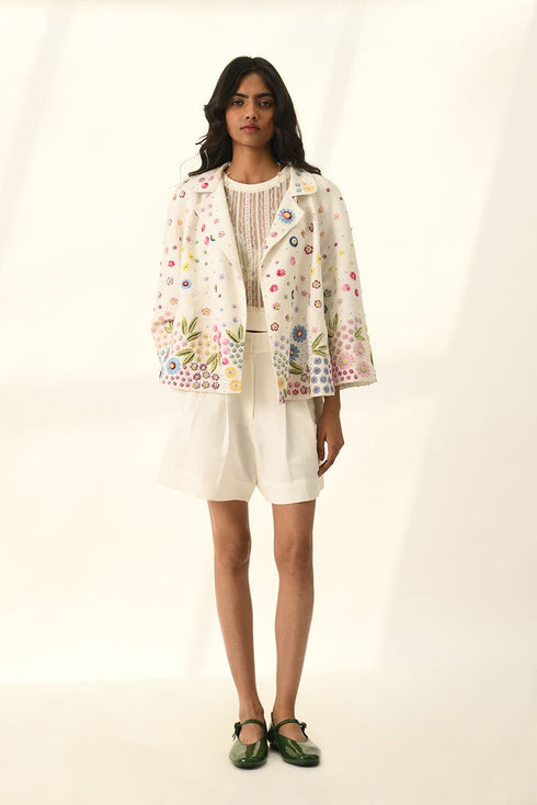 Hainesii ivory embroidered jacket