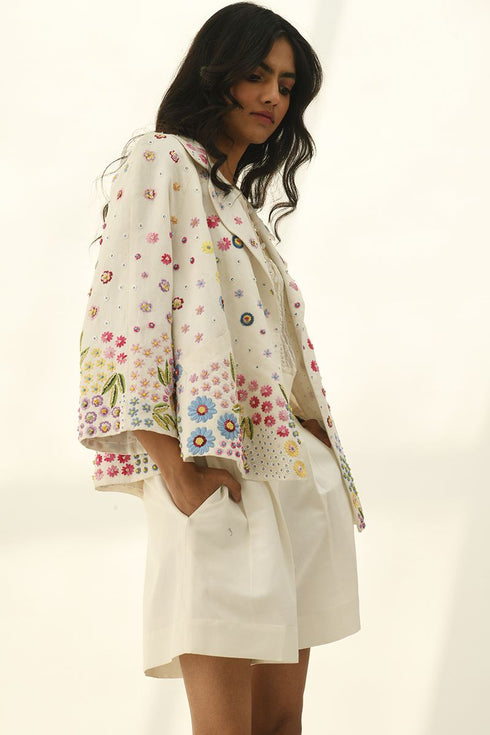 Hainesii ivory embroidered jacket
