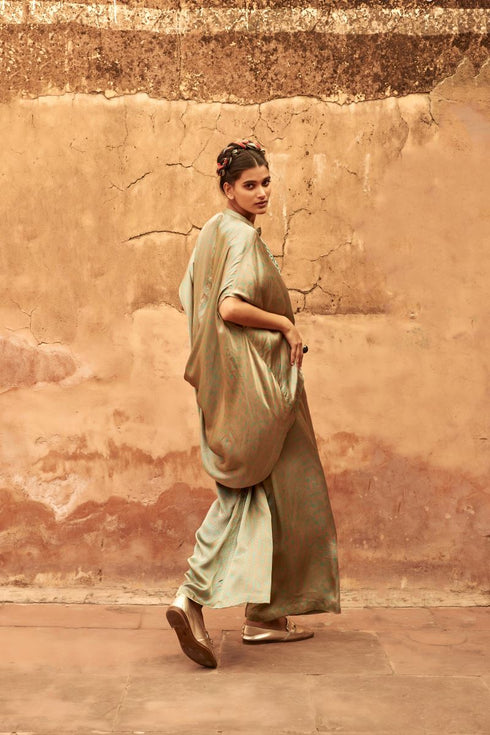 Haldi Nashpal blue cowl co-ord set