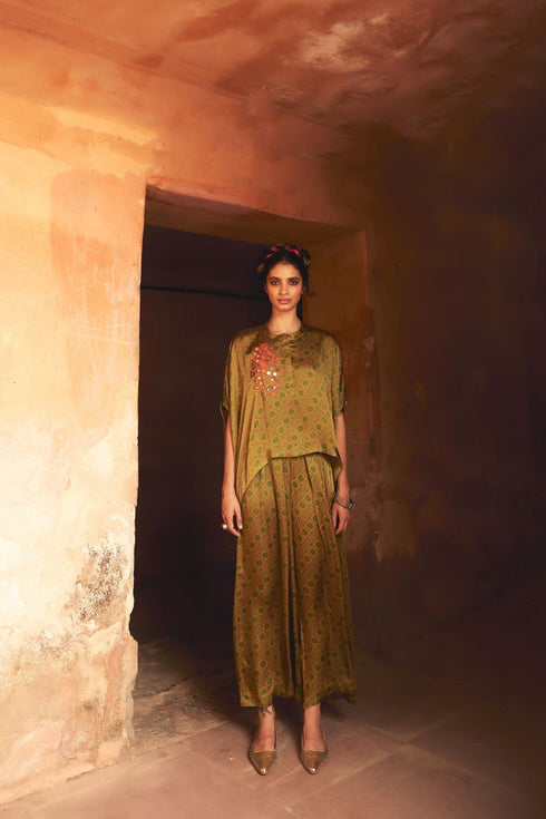 Haldi Nashpal green cowl co-ord set