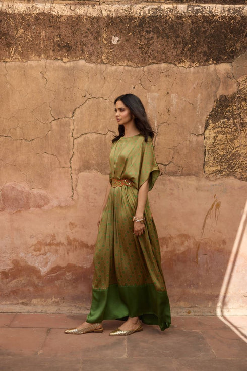 Haldi Nashpal green dress with embroidered belt