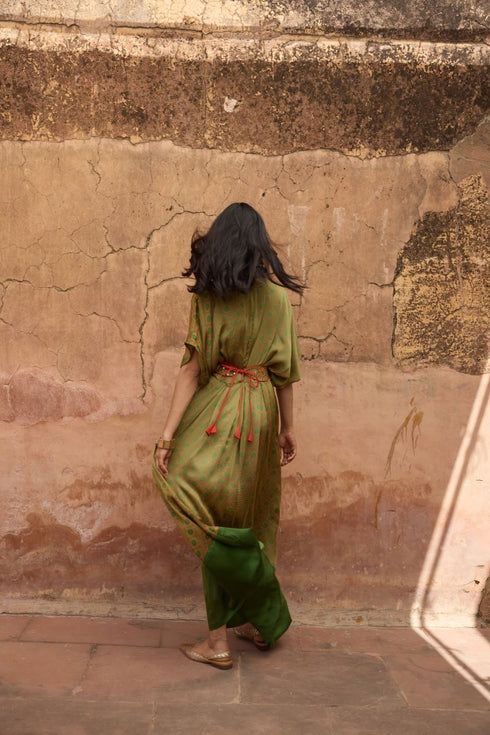 Haldi Nashpal green dress with embroidered belt