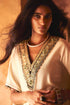 Haldi Nashpal ivory V neck long kaftan set