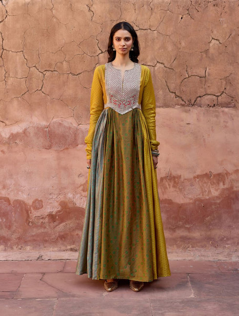 Haldi Nashpal multicolor anarkali dress