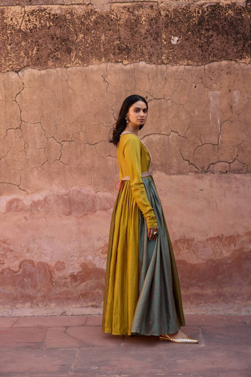 Haldi Nashpal multicolor anarkali dress