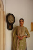 Halfmoon olive green kurta set