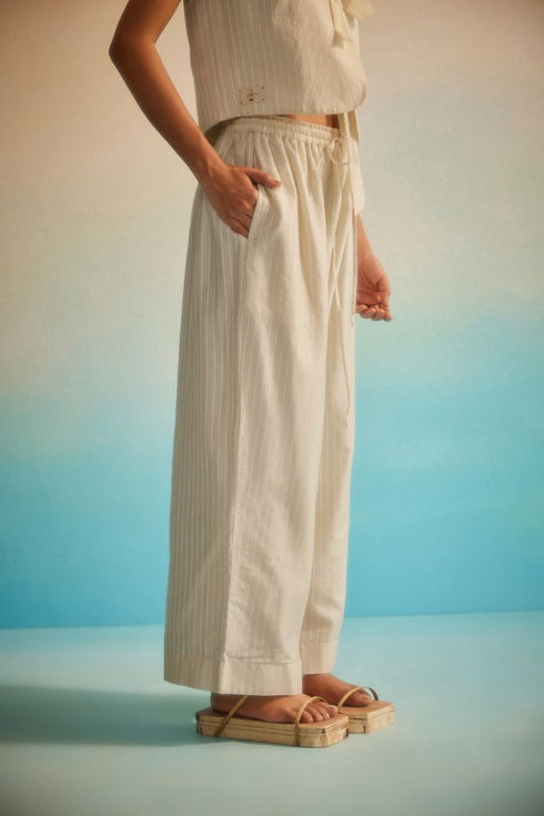 Hama Akari ivory stripe pants
