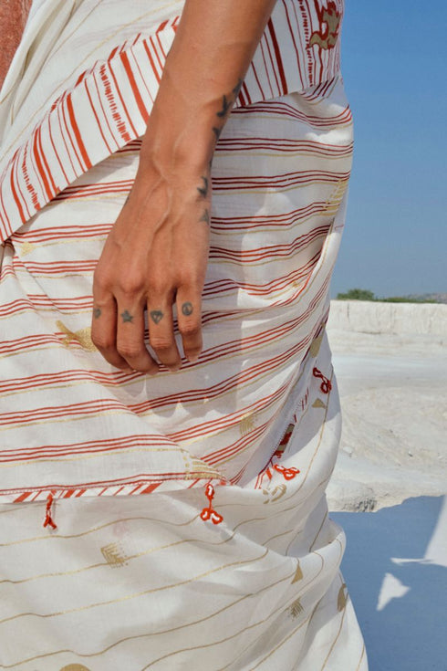 Hara chanderi sari