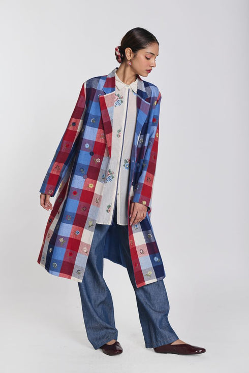 Hellebore multicheck double breasted jacket