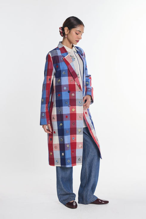 Hellebore multicheck double breasted jacket