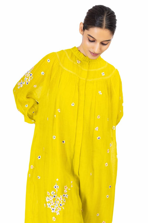 Hine yellow floral tunic