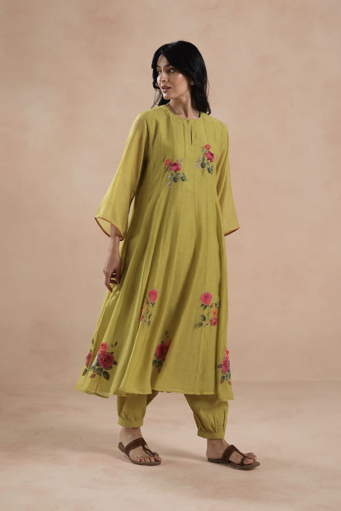 Holi pistachio green kurta set