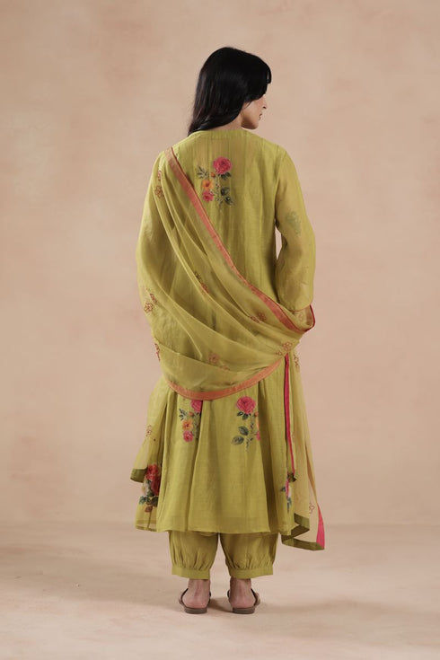 Holi pistachio green kurta set