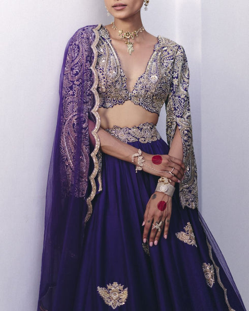 Hruskha purple lehenga set