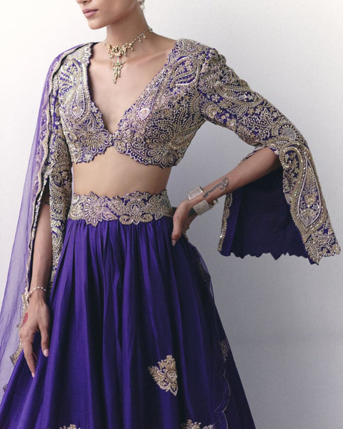 Hruskha purple lehenga set