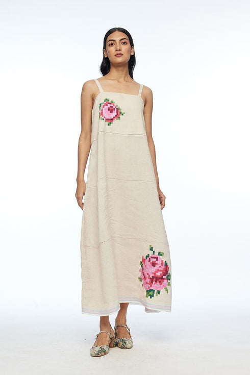 Hulthemia beige strap dress