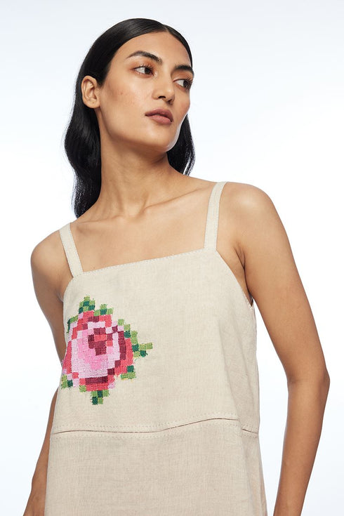 Hulthemia beige strap dress