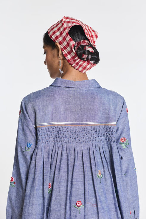 Hydrangca embroidered tunic