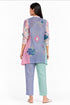 Multicolor floral printed applique top