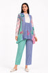 Multicolor floral printed applique top
