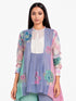 Multicolor floral printed applique top