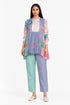 Multicolor floral printed applique top