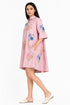 Pink printed short dress