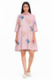 Pink printed short dress
