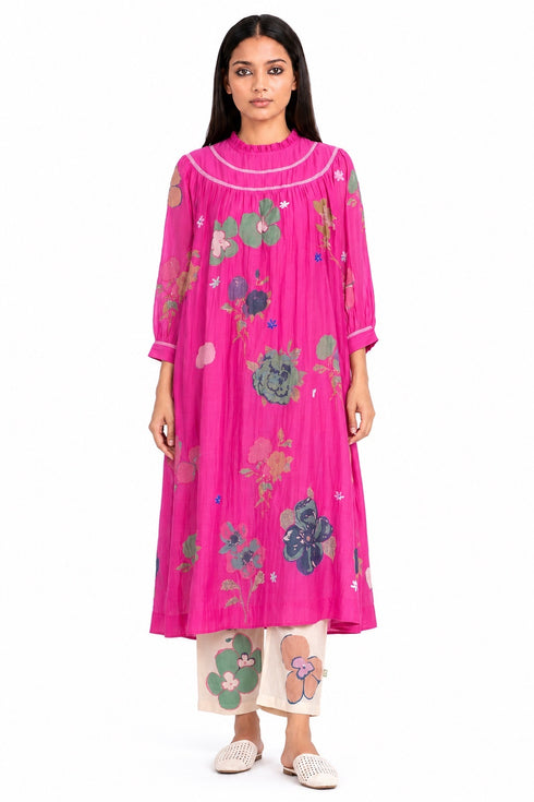 Pink printed dress