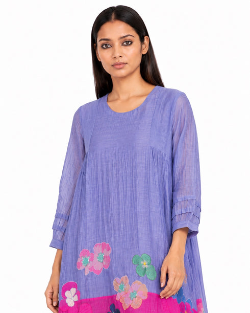 Lavender and pink floral dress