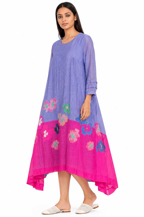 Lavender and pink floral dress