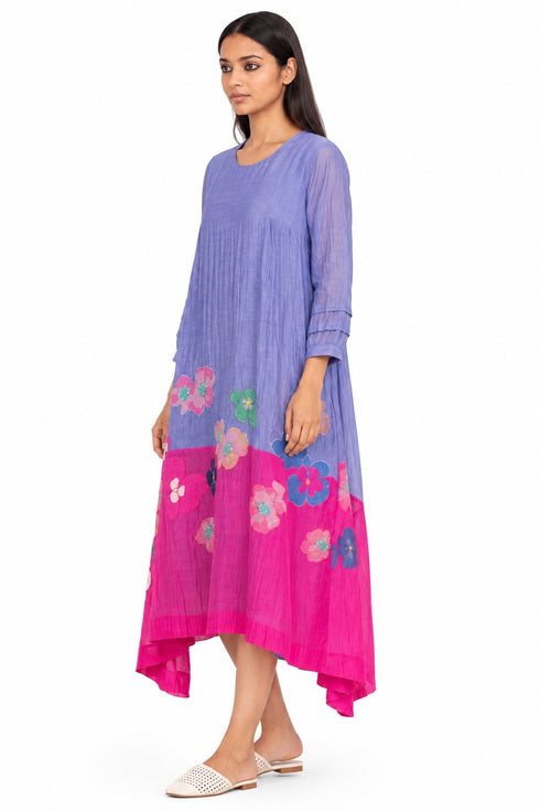 Lavender and pink floral dress