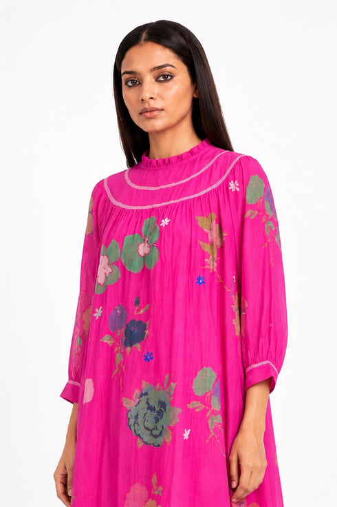 Pink printed dress