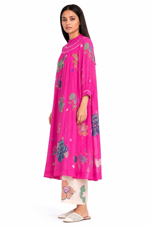 Pink printed dress