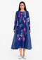 Blue applique dress