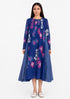 Blue applique dress