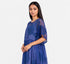 Blue floral applique dress