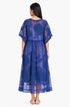 Blue floral applique dress