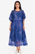 Blue floral applique dress