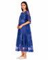 Blue floral applique dress